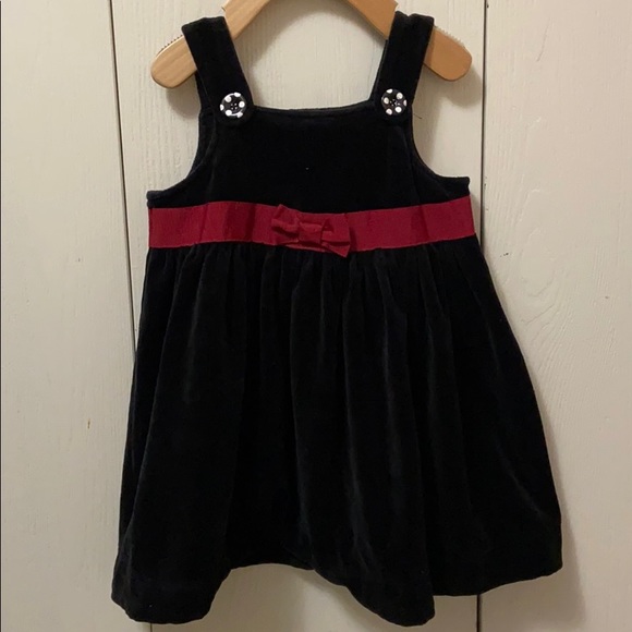 Gymboree Holiday Panda Velvety Black Jumper Dress - Picture 1 of 5